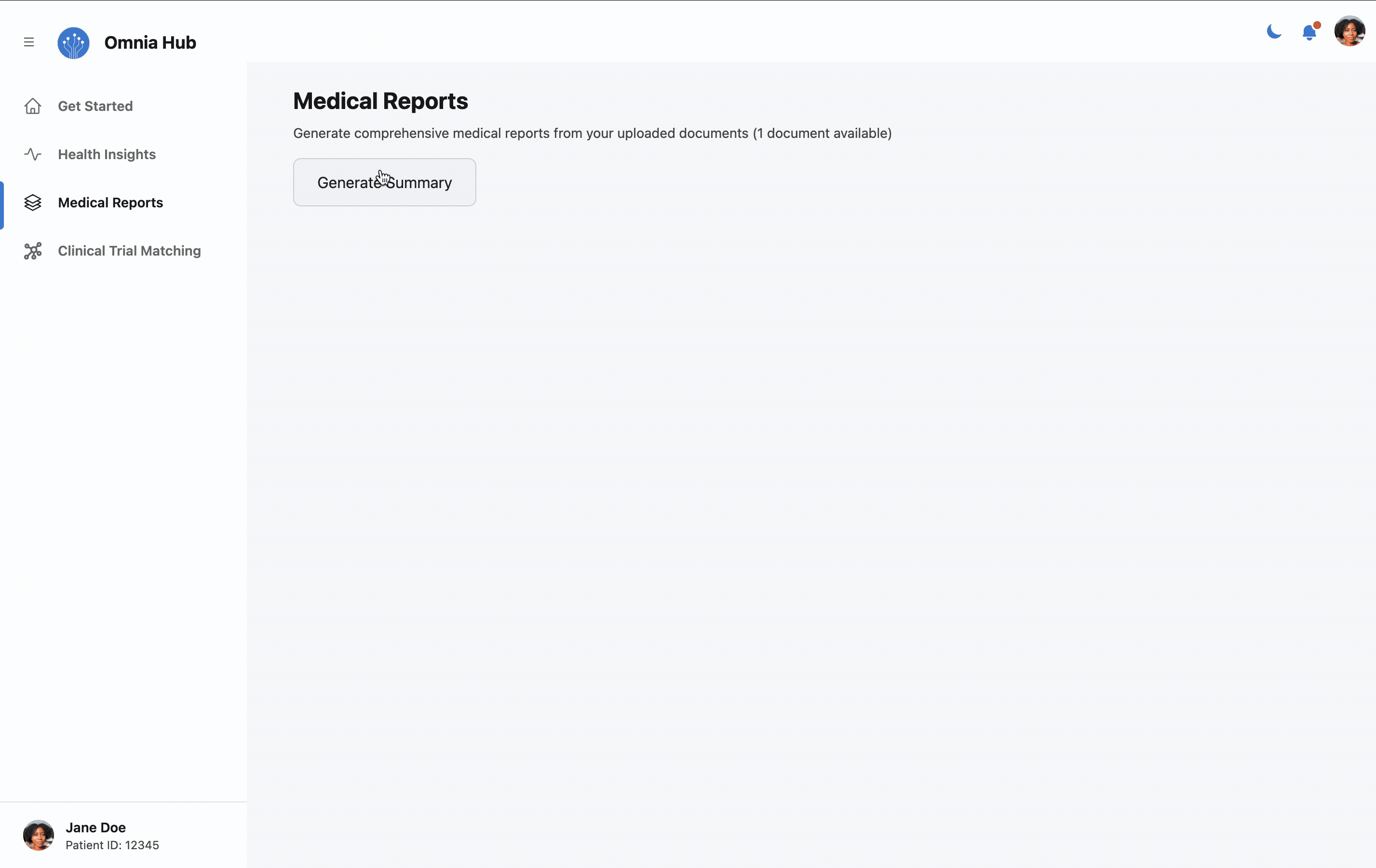 Medical Reports feature demonstration